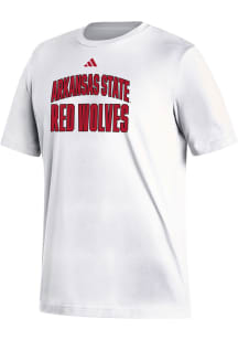 Adidas Arkansas State Red Wolves White Arch Fresh Short Sleeve T Shirt