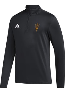 Adidas Arizona State Sun Devils Mens Black Golf Long Sleeve 1/4 Zip Pullover