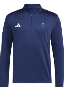 Adidas Kansas Jayhawks Mens Navy Blue Golf Long Sleeve 1/4 Zip Pullover