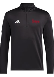 Mens Nebraska Cornhuskers Black Adidas Golf Qtr Zip Pullover