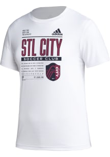Adidas St Louis City SC Womens White Pregame Club DNA T-Shirt