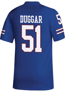 Emory Duggar  Adidas Kansas Jayhawks Blue Replica Name And Number Football Jersey