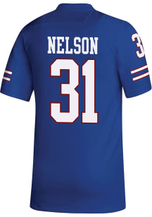Landon Nelson  Adidas Kansas Jayhawks Blue Replica Name And Number Football Jersey
