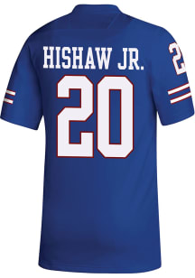 Daniel Hishaw Jr  Adidas Kansas Jayhawks Blue Replica Name And Number Football Jersey