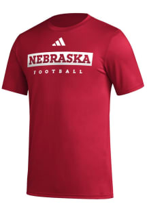 Adidas Nebraska Cornhuskers Red Locker Practice Football Short Sleeve T Shirt
