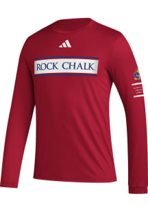 Adidas Kansas Jayhawks Red Locker Manifesto Long Sleeve T-Shirt