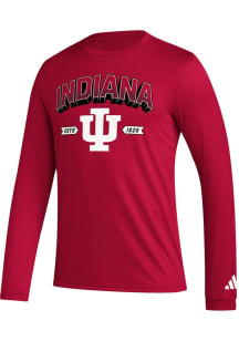 Mens Indiana Hoosiers Crimson Adidas Locker Mighty Mascot Long Sleeve T-Shirt