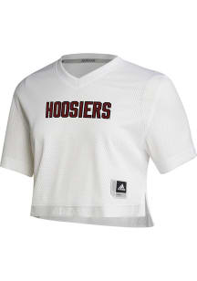 Indiana Hoosiers Womens Adidas Crop Fashion Football Jersey - White