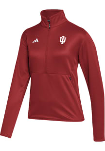 Adidas Indiana Womens Red Sideline 1/4 Zip Pullover