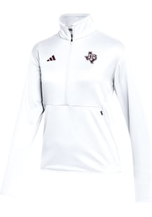 Adidas Texas A&amp;M Womens White Sideline 1/4 Zip Pullover