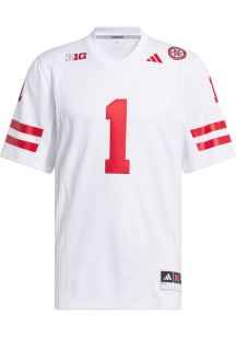 Mens Nebraska Cornhuskers White Adidas Premier Football Football Jersey