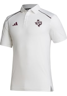 Adidas Texas A&amp;M Aggies Mens White Primary Logo Short Sleeve Polo