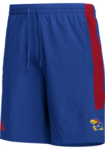 Adidas Kansas Jayhawks Mens Blue Woven Shorts