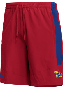 Adidas Kansas Jayhawks Mens Red Woven Shorts