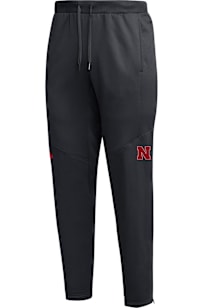 Adidas Nebraska Cornhuskers Mens Black Team Tapered Pants