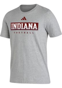 Adidas Indiana Hoosiers Grey Locker Practice Football Short Sleeve T Shirt