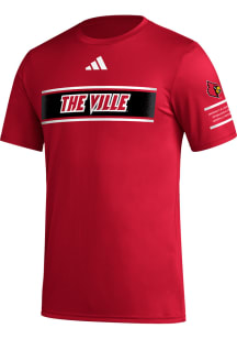 Adidas Louisville Cardinals Red Locker Manifesto Short Sleeve T Shirt