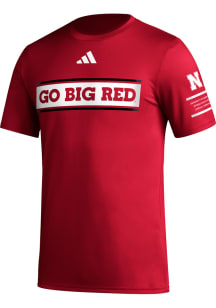 Nebraska Cornhuskers Red Adidas Locker Manifesto Short Sleeve T Shirt