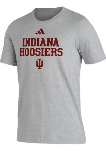 Adidas Indiana Hoosiers Grey Locker Wordmark Short Sleeve T Shirt