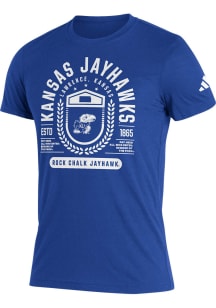 Adidas Kansas Jayhawks Blue Class Heraldry Short Sleeve T Shirt