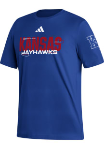 Adidas Kansas Jayhawks Blue True Focus Short Sleeve T Shirt