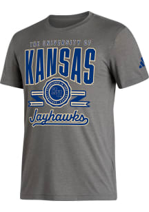 Adidas Kansas Jayhawks Grey Best Year Short Sleeve T Shirt