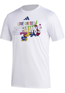 Adidas Kansas Jayhawks White Rich Mnisi Pride Short Sleeve Fashion T Shirt
