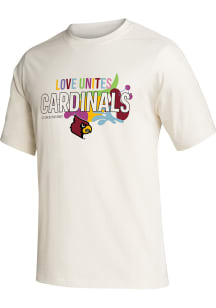 Adidas Louisville Cardinals White Rich Mnisi Pride Short Sleeve Fashion T Shirt