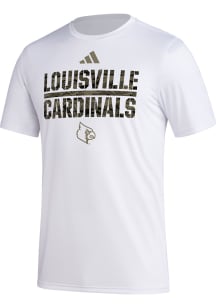 Adidas Louisville Cardinals White Salute to Service Short Sleeve T Shirt