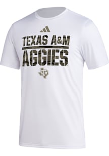 Adidas Texas A&amp;M Aggies White Salute To Service Short Sleeve T Shirt