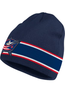 Adidas Columbus Blue Jackets Navy Blue Coach Beanie Mens Knit Hat