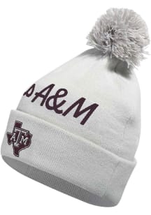 Adidas Texas A&amp;M Aggies Grey Script Crown Cuff Pom Mens Knit Hat