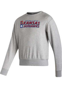 Adidas Kansas Jayhawks Mens Grey Locker Mint First Edition Long Sleeve Sweatshirt
