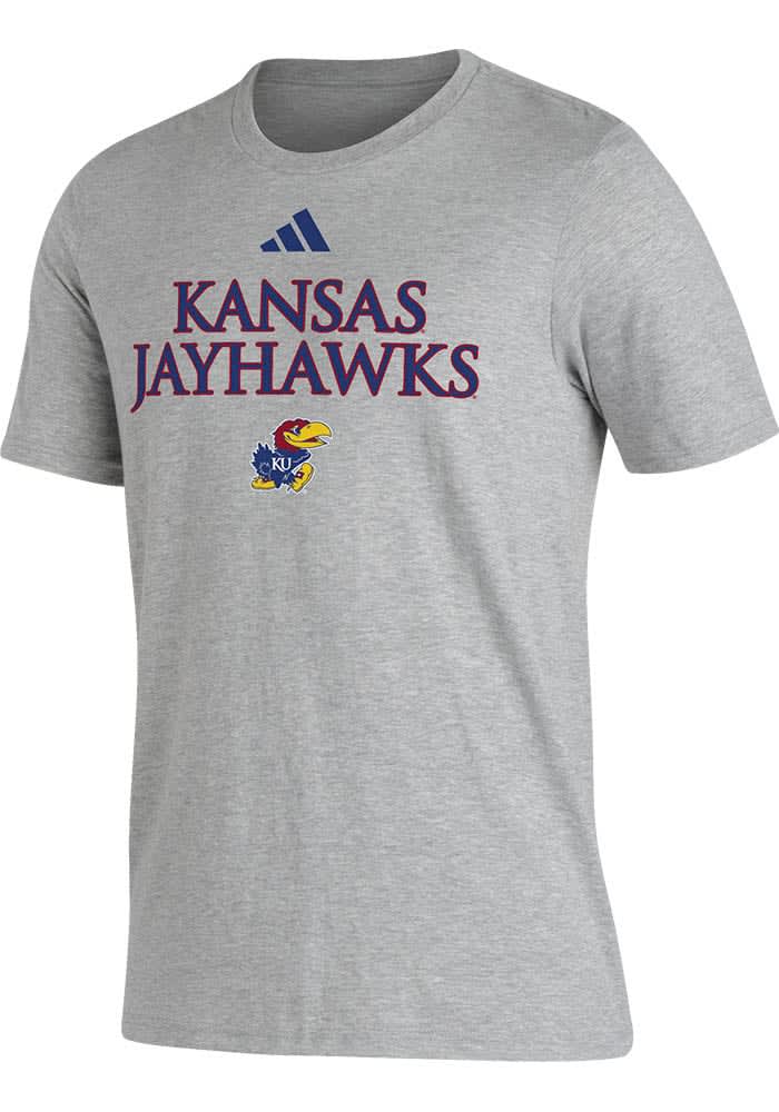 Adidas Kansas Jayhawks WHITE Locker Wordmark Short Sleeve T Shirt