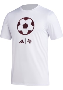 Adidas Texas A&amp;M Aggies White Locker Spray Soccer Short Sleeve T Shirt