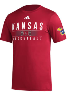 Adidas Kansas Jayhawks Blue Locker Practice Emblem Basketball Short Sleeve T Shirt