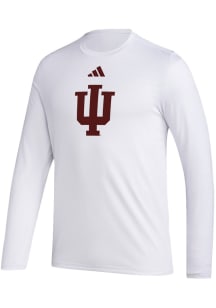 Mens Indiana Hoosiers White Adidas Locker Logo Long Sleeve T-Shirt