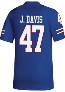 Jacoby Davis  Adidas Kansas Jayhawks Blue Replica Name And Number Football Jersey