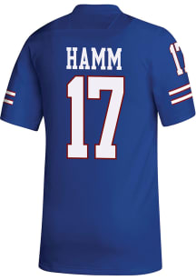 Jaden Hamm  Adidas Kansas Jayhawks Blue Replica Name And Number Football Jersey