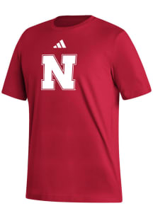 Adidas Nebraska Cornhuskers Red Locker Logo Short Sleeve T Shirt