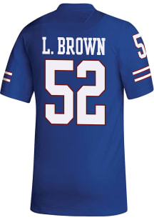 Logan Brown  Adidas Kansas Jayhawks Blue Replica Name And Number Football Jersey