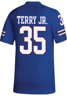 Tony Terry  Adidas Kansas Jayhawks Blue Replica Name And Number Football Jersey