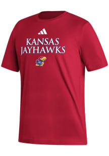 Adidas Kansas Jayhawks Red Locker Logo Short Sleeve T Shirt