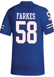 Kael Farkes  Adidas Kansas Jayhawks Blue Replica Name And Number Football Jersey