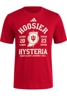 Adidas Indiana Hoosiers Red Basketball 2023 Hoosier Hysteria Short Sleeve T Shirt