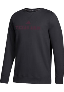 Adidas Texas A&amp;M Aggies Mens Black Fleece Long Sleeve Crew Sweatshirt