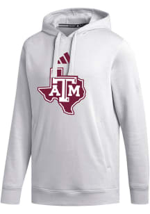 Adidas Texas A&amp;M Aggies Mens White Fleece Long Sleeve Hoodie