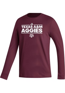 Adidas Texas A&amp;M Aggies Maroon Fresh Long Sleeve T Shirt