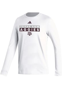 Adidas Texas A&amp;M Aggies White Fresh Long Sleeve T Shirt