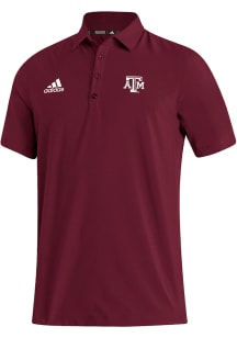 Adidas Texas A&amp;M Aggies Mens Maroon Stadium Coaches Short Sleeve Polo